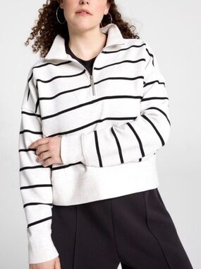 CALIA by Carrie Underwood Striped Half Zip Pullover Sweatshirt Size M